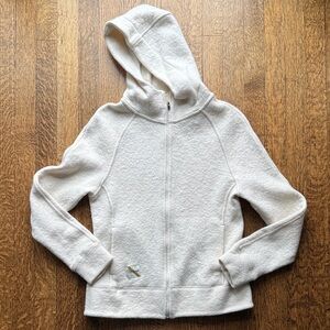 Tracksmith Cream Hooded Full Zip Sweatshirt size Medium